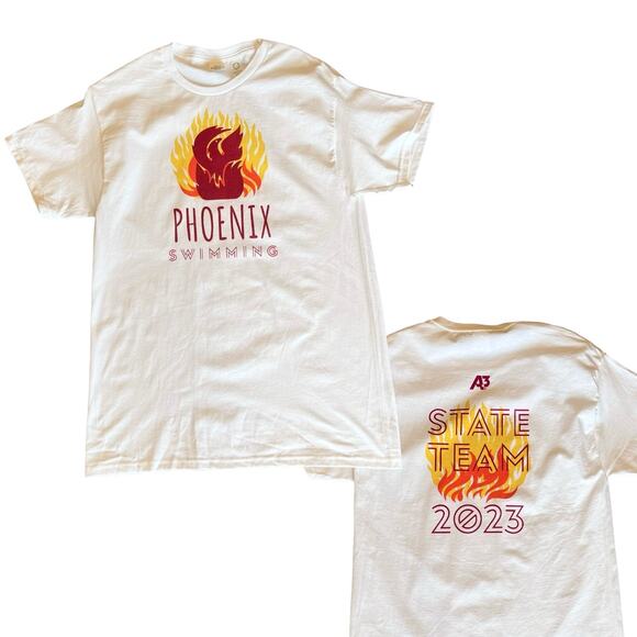 Phoenix Inferno Swim Team Graphic T SHIRT MED Mens Womens Hanes TEE 100% Cotton - Picture 1 of 8